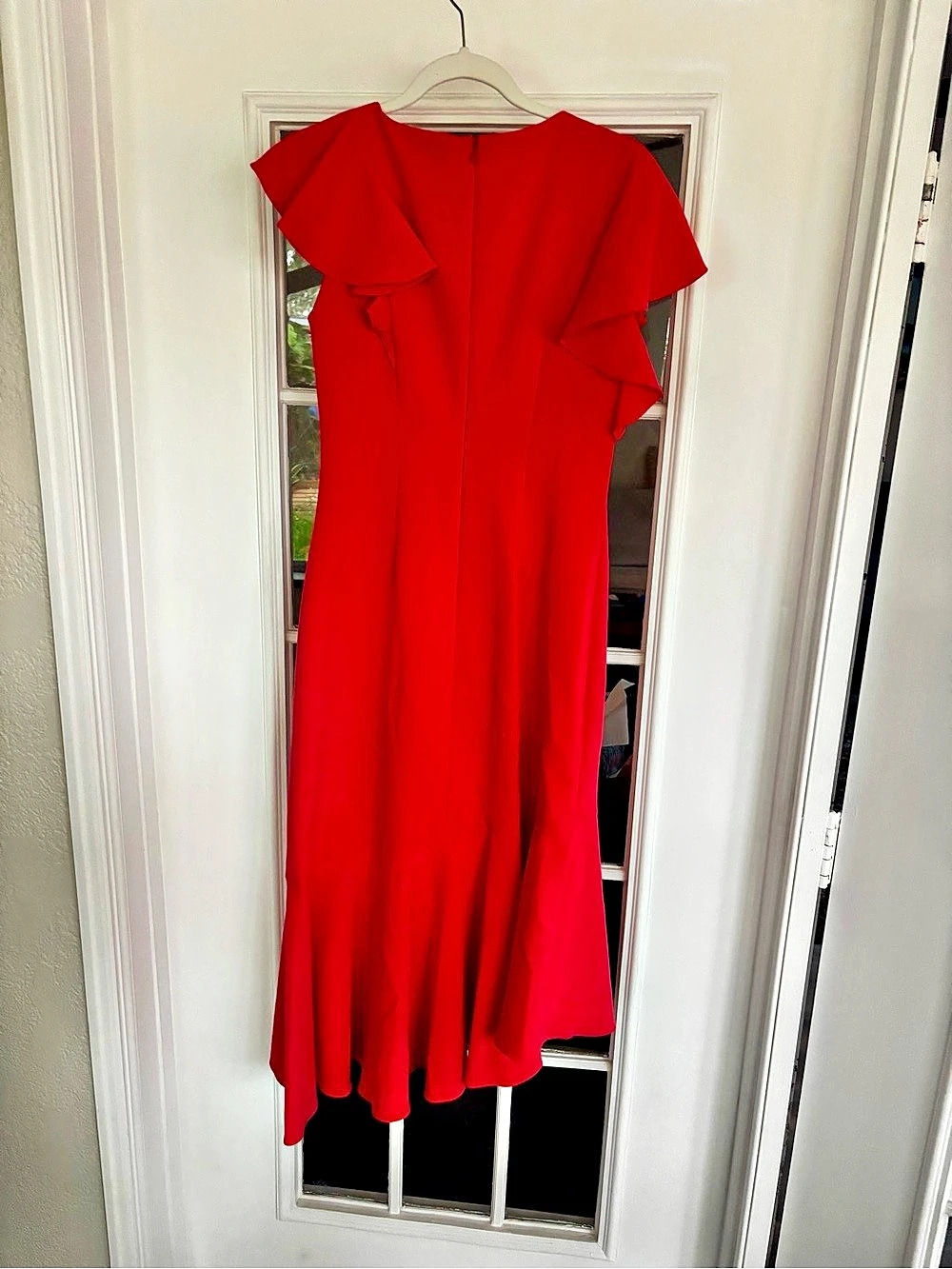 The Limited Coral Ruffle Midi Dress Size Medium Like New